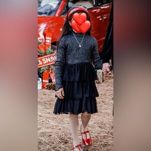 Janie and Jack Metallic Black Dress